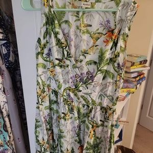 EUC Anmol bird print maxi dress, us8